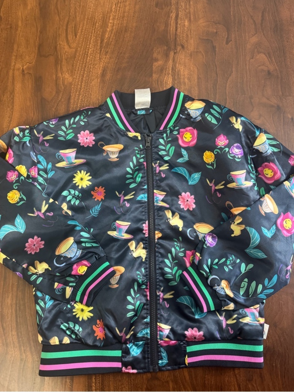 3/$30 ☀️ Disney ily 4EVER The Mad Tea Party Teacups Bomber Jacket